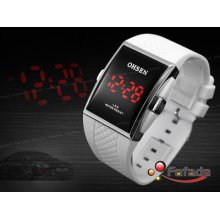 Ohsen Red Led Men's Women's Digital White Sport Wrist Watch