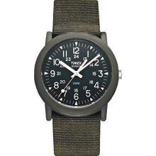 OLIVE DRAB GREEN TIMEX MENS CAMPER WATCH - Water Resistant To 30 Or 50 Meter