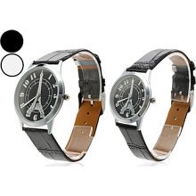 Pair Eiffel Tower of PU Unisex Analog Quartz Wrist Watch (Assorted Colors)