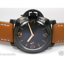 Parnis Mm127 Fiddy Dome Glass 1950 47mm Case Orange Sandwich Vintage Style Watch