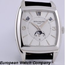 Patek Philippe Gondolo Calendario 5135g-001 5135 18k Wg Silver Dial Box + Papr