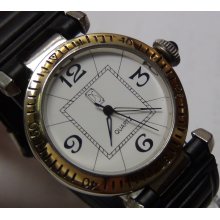 Paul Sebastian Men's Gold Quartz Arabic Numerals Large Watch w/ Strap