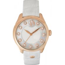 PDS012-W-41 Project D Ladies White Rose Gold Watch