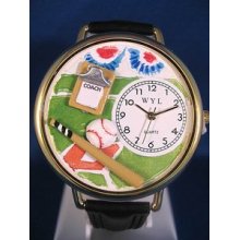 Personalized Baseball Coach Unisex Watch - Gold (WHW-G-0830002-G)