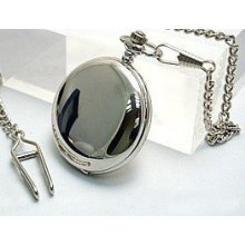 Personalized Engraved Silver Stainless Steel Pocket Watch