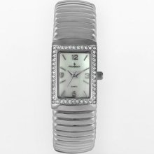 Peugeot Silver Tone Crystal And Mother-Of-Pearl Expansion Watch - Made