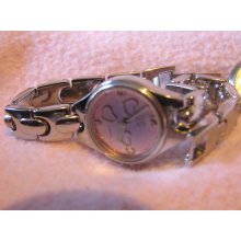 Pink Face Ladies Fg Watch Metallic Pink Face Ss Link Bracelet