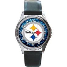 Pittsburgh Steelers Unisex Silver-Tone Round Metal Watch 28