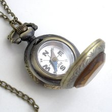 Pocket Watch Style Compass Pendant