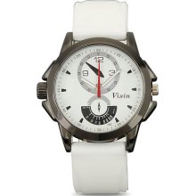 Popular Hiking White Rubber Gel Band Men Women Sports Racing Quartz Wrist Watch