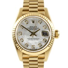 Pre-owned Rolex Women's 18-karat President Watch