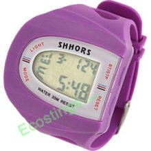 Purple Ladies Girls Scutellate Digital Sports Wrist Watch