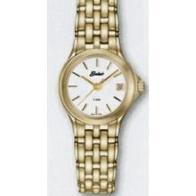 Quartzline Classic Ladies Gold Water Resistant Watch With Date Window