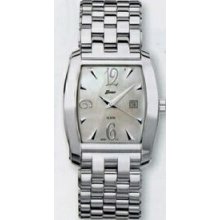 Quartzline Elegance Silver Watch W/ Rectangle Mother Of Pearl Dial