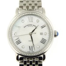 Raymond Weil Ladies Maestro Mother Of Pearl Diamond Dial/bezel Retail $2850