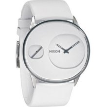 Rayna Stainless Steel Case Leather Bracelet White Tone Dial