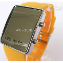 Rectangular Led Watches Silicone Strap Watch Unisex Colorful Digital