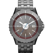 Relic Stainless Steel Gunmetal Ion Watch - Zr11988 - Men