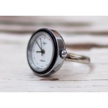 Ring watch finger ring Soviet Russian watch - silver color ring watch - Women watch Mechanical watch 