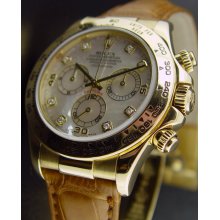 Rolex 18k Yellow Gold Daytona Mother of Pearl Diamond 116518