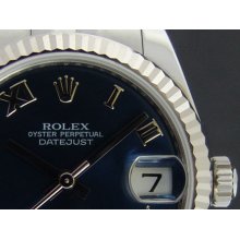 ROLEX - 31mm Mid-Size 18kt WG & SS Datejust - Blue Roman Dial - 178274