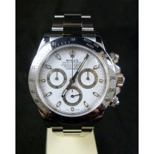 Rolex Cosmograph Daytona Stainless Steel White Dial 116520 Serial Mint