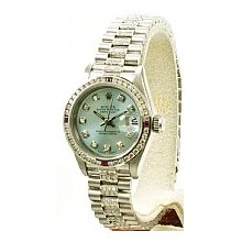 Rolex Datejust Ladies 1.00ct Channel Set & Ruby Bezel - Blue Pre-Owned