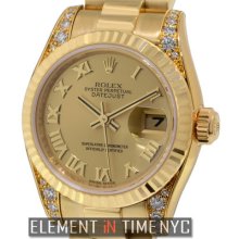 Rolex Datejust Lady President 18k Yellow Gold Diamond Lugs 26mm 179238