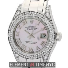 Rolex Datejust Pearlmaster 29mm 18k White Gold Diamond Bezel