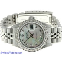 Rolex Datejust Steel W/ Diamonds Automatic Ladies Watch