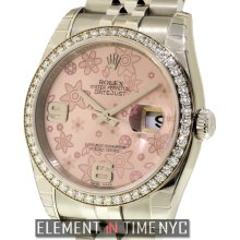 Rolex Datejust Steel White Gold Diamond Bezel