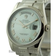 Rolex Day-Date Platinum President Ice Blue Roman Dial