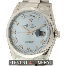 Rolex Day-Date President Platinum Ice Blue Roman Dial