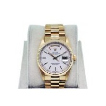 Rolex Day-Date Presidential 18238 18K Gold White Dial Double Quickset