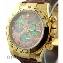 Rolex Daytona 18k Yellow Gold Tahitian Mother Of Pearl Dial