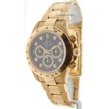 Rolex Daytona Chronograph 16528 W 18k Gold With Diamond Dial Watch Zenith