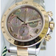 Rolex Daytona Yellow Gold Tahitian Mother Of Pearl Dial 116523 Watch Chest