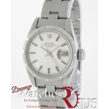 Rolex Ladies Oyster Perpetual Date 69190 White Dial Stainless Steel Oyster