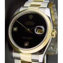 Rolex Mens Datejust 116203 Onyx WatchChest 36mm