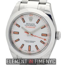 Rolex Milgauss Stainless Steel 40mm White Dial