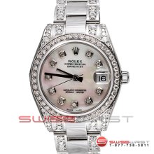 Rolex New Style Midsize Datejust SS 178240 MOP Diamond Dial/Bezel/Lugs