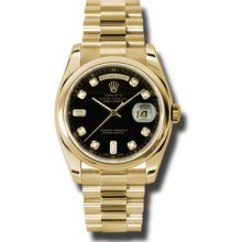 Rolex Oyster Perpetual Day-Date 118208 BKDP MEN'S WATCH