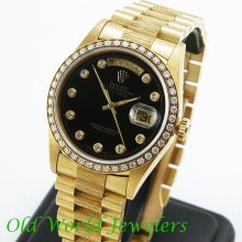 Rolex rare 18k day date diamond ref 18348