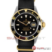 Rolex Submariner Two Tone Black Dial - Bezel 16613 NATO Strap