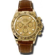 Rolex Watches Daytona Yellow Gold Leather Strap 116518 chdbr