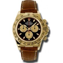 Rolex Watches Daytona Yellow Gold Leather Strap 116518 pnbks