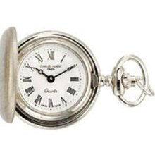 Round Hunter Case Pocket Watch in Chrome Satin Finish