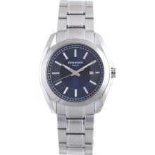 Rudiger Men's Dresden Solid Stainless Steel Blue Dial Date Watch ...