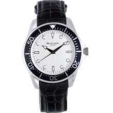 Rudiger Watches Men's Chemnitz Silver Dial Black Calfskin Black Calfsk