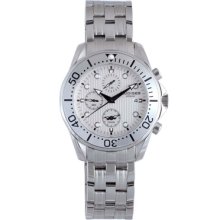 Rudiger Watches Men's Chemnitz Chronograph Silver Dial Silver-Tone Sta